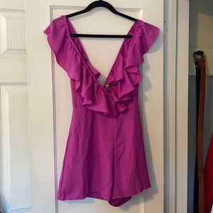 Fuchsia Ruffled Romper